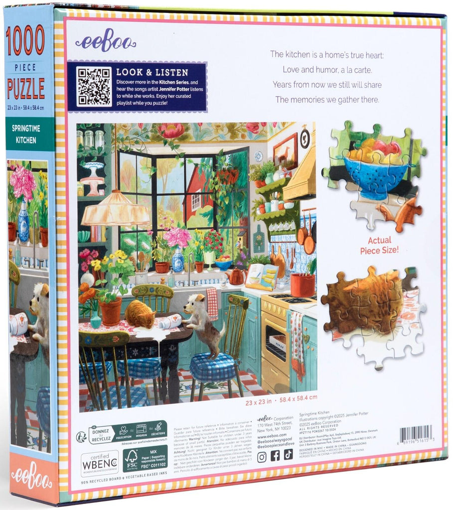eeBoo: Springtime Kitchen - Square Puzzle (1000pc Jigsaw) Board Game