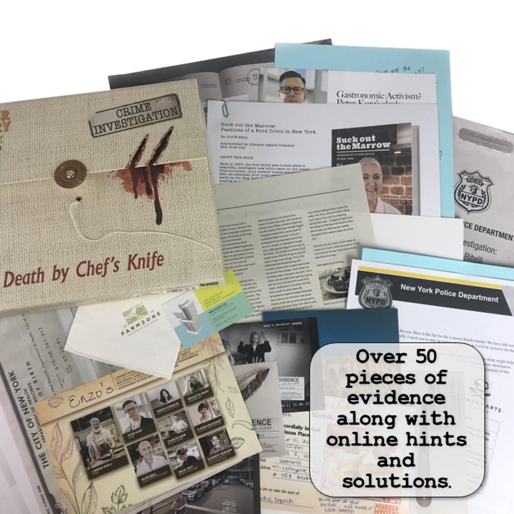 Murder Mystery Party: Case File - Death by Chefs Knife Board Game