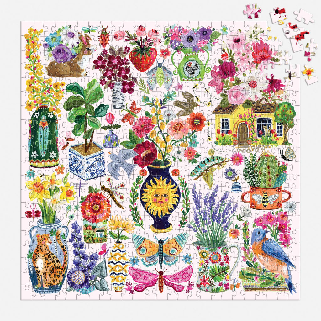 Galison: August Wren Buzzy Bouquets - 500 Piece Puzzle Board Game