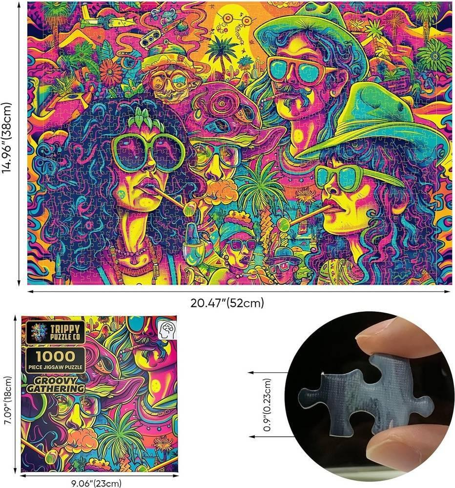 Trippy Puzzles: Groovy Gathering Puzzle (1000pc Jigsaw) Board Game