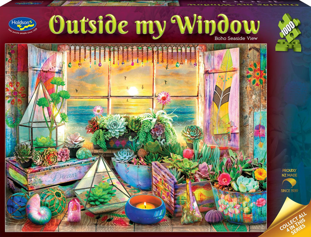 Holdson: Outside my Window - Boho Seaside View Puzzle (1000pc Jigsaw) Board Game