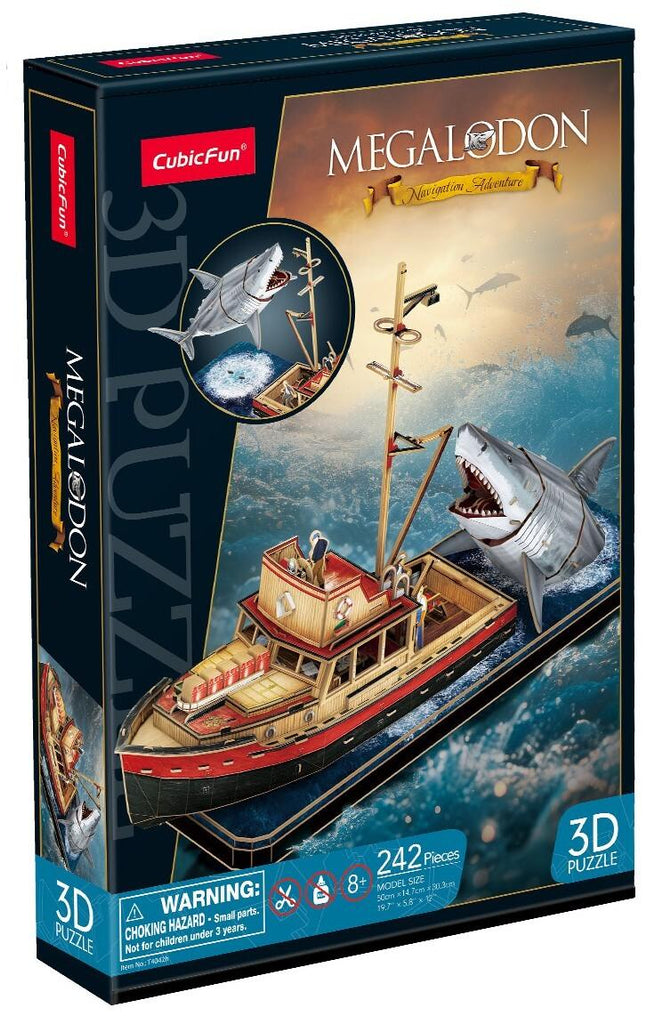 CubicFun: 3D Natural Museum - Megalodon Boat Attack (285pc) Board Game