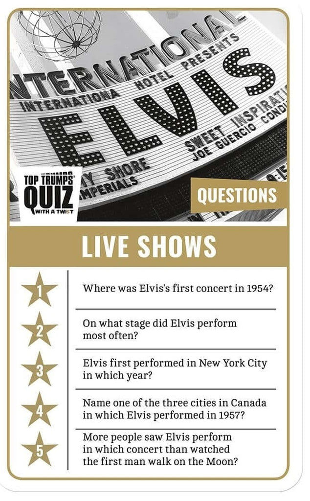 Top Trumps: Elvis Quiz Board Game