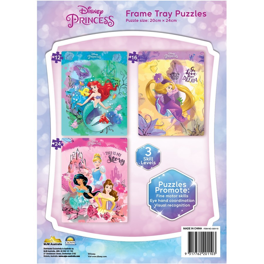 Disney Princesses Frame Tray Puzzles (3x12pc) Board Game