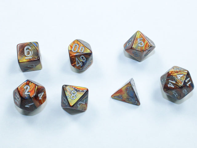 Chessex: Lustrous Mini-Polyhedral Gold/Silver 7-Die Set