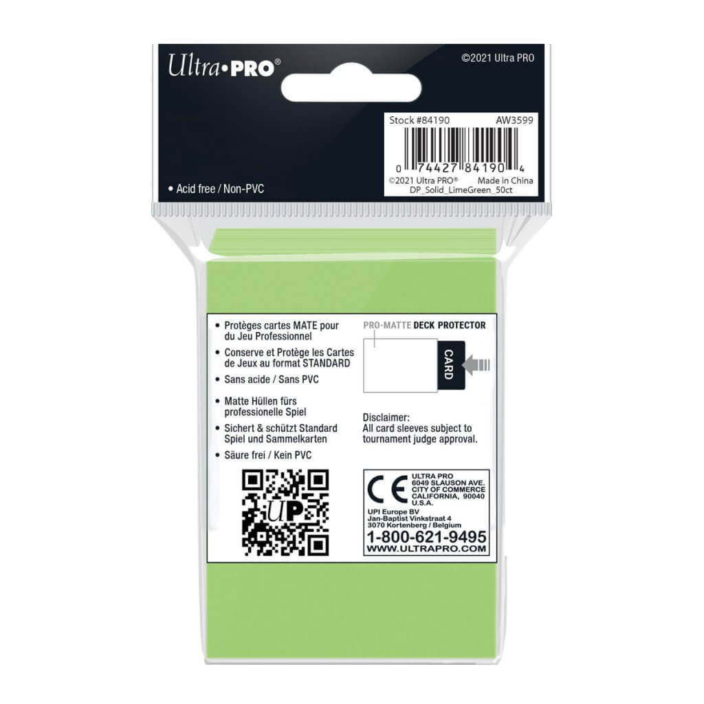 Ultra Pro Pro-Matte Standard Sleeves: Lime Green (50)