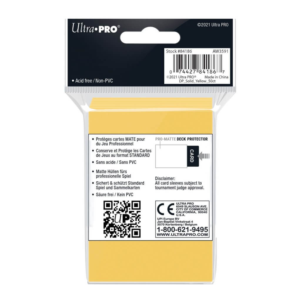 Ultra Pro Pro-Matte Standard Sleeves: Yellow (50)