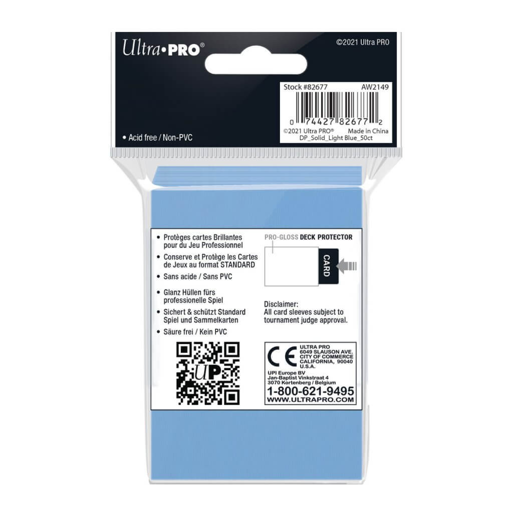 Ultra Pro Solid Deck Protectors: Light Blue (50)