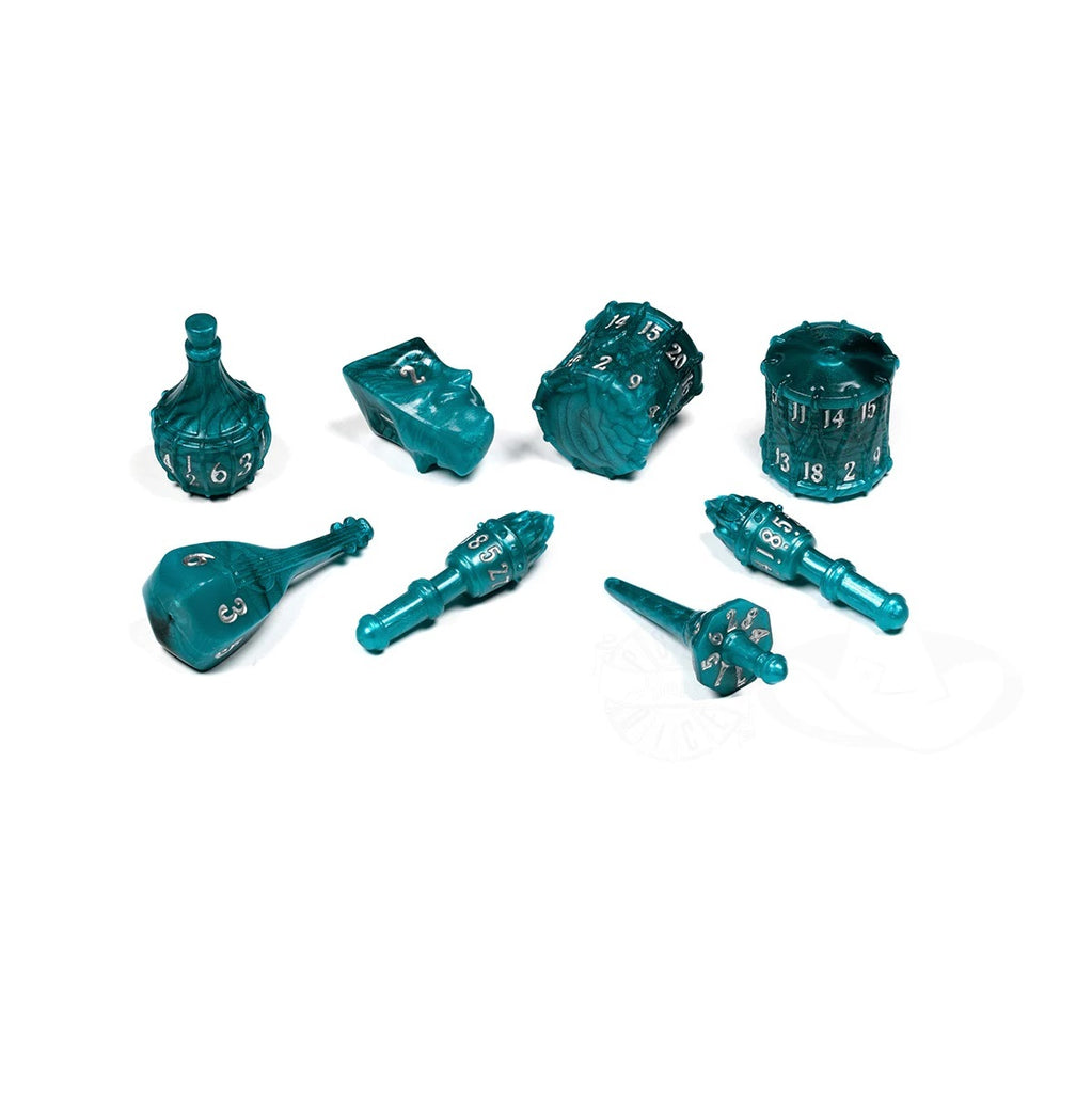 PolyHero Bard: 8 Dice Set - Telltale Teal