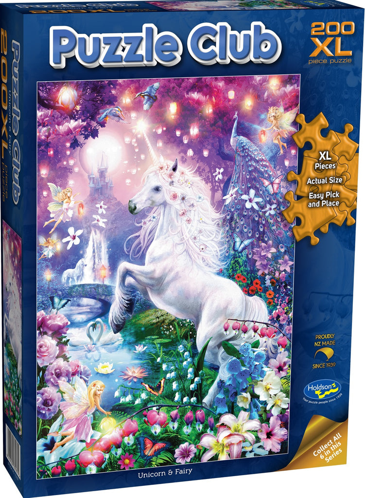 Holdson: Puzzle Club 200 XL Piece Jigsaw Puzzle - Unicorn & Fairy Board Game