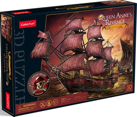 Cubic Fun: 3D Queen Anne's Revenge Blackbeards Ship (Anniversary RED Edition) Board Game
