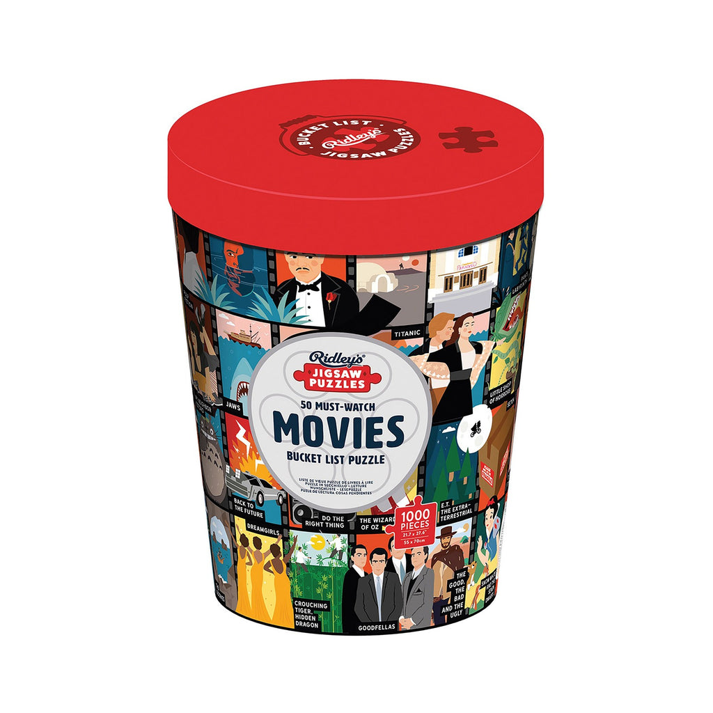 Bucket List Puzzle: 50 Must-Watch Movies (1000pc Jigsaw) Board Game