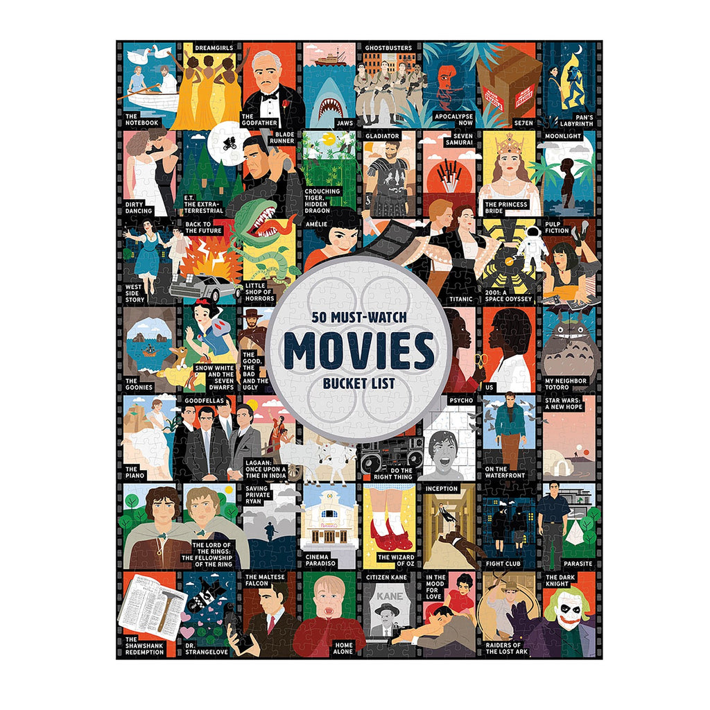 Bucket List Puzzle: 50 Must-Watch Movies (1000pc Jigsaw) Board Game