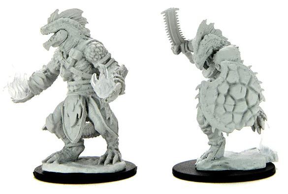 D&D Nolzur's Marvelous: Unpainted Minis - Lizardfolk Barbarian & Lizardfolk Cleric