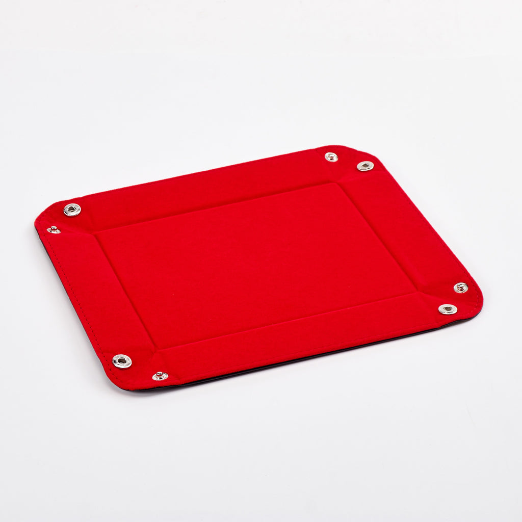 Rectangle Velvet Dice Tray (Red)