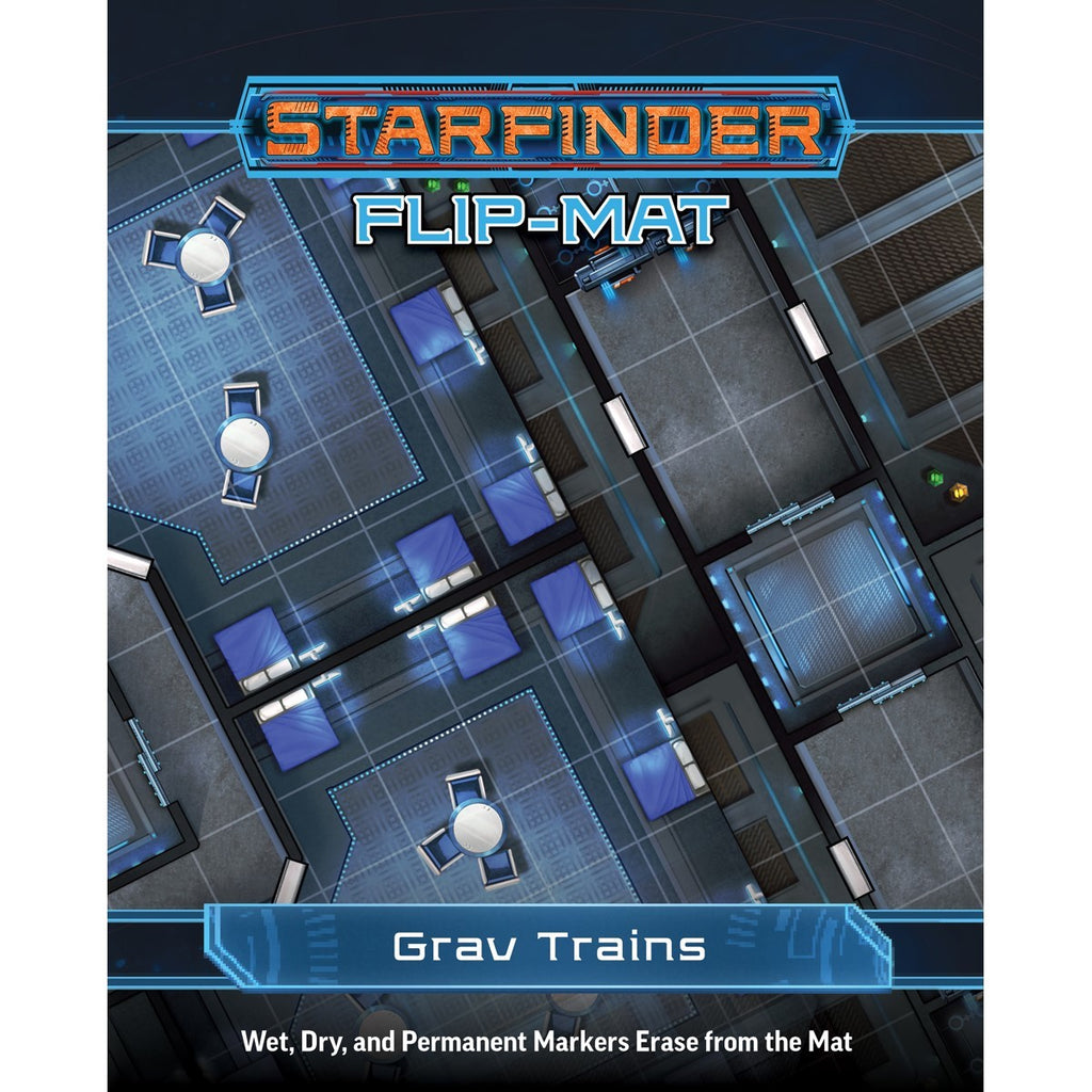 Starfinder Flip-Mat: Grav Trains By Damien Mammoliti