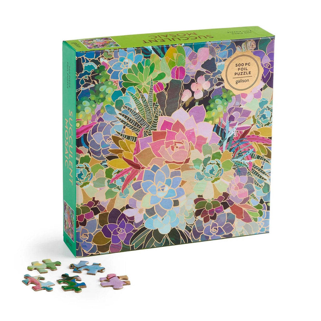 Galison: Succulent Mosaic - Foil Puzzle (500pc Jigsaw) Board Game