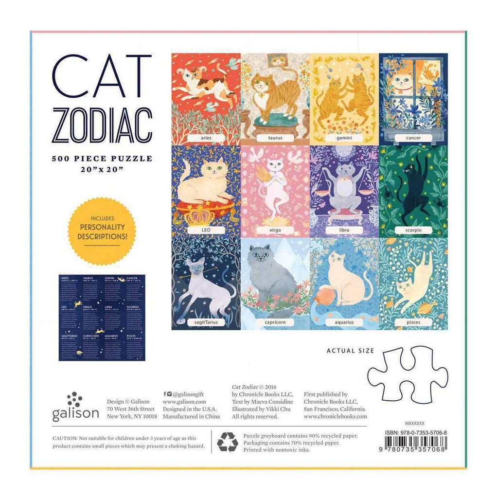 Galison: Cat Zodiac Puzzle (500pc Jigsaw) Board Game