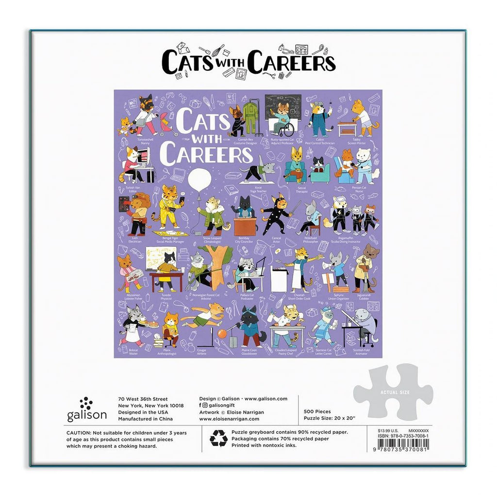 Galison: Cats with Careers Puzzle (500pc Jigsaw) Board Game