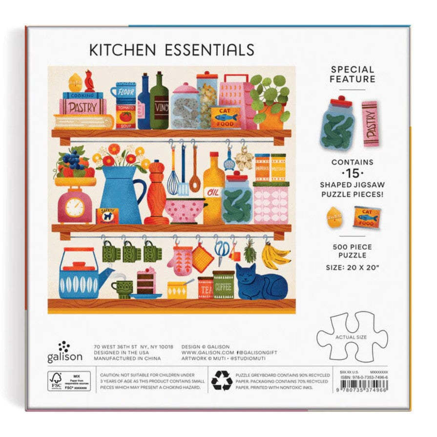 Galison: Kitchen Essentials - Shaped Pieces (500pc Jigsaw) Board Game