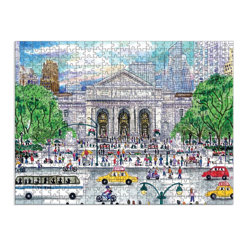 Galison: Michael Storrings Springtime at the Library - Double-Sided Puzzle (500pc Jigsaw) Board Game