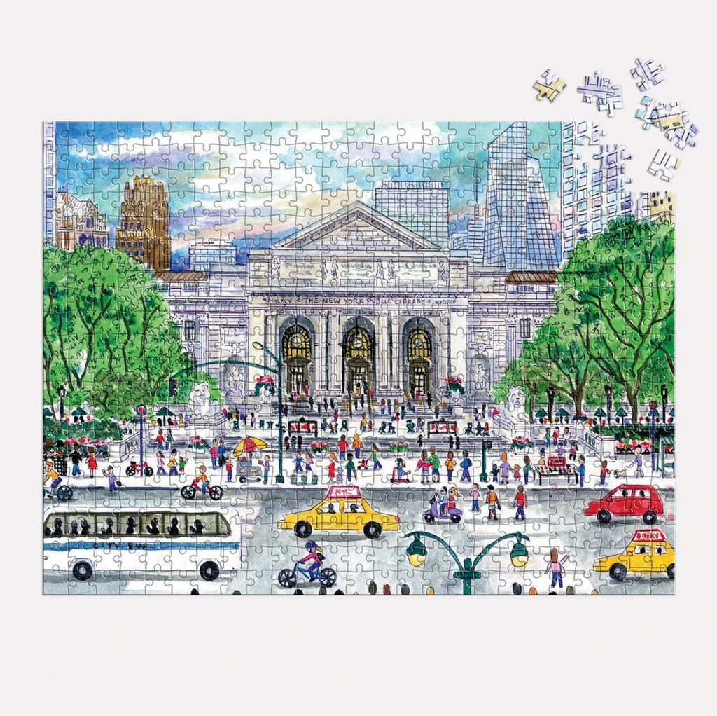 Galison: Michael Storrings Springtime at the Library - Double-Sided Puzzle (500pc Jigsaw) Board Game