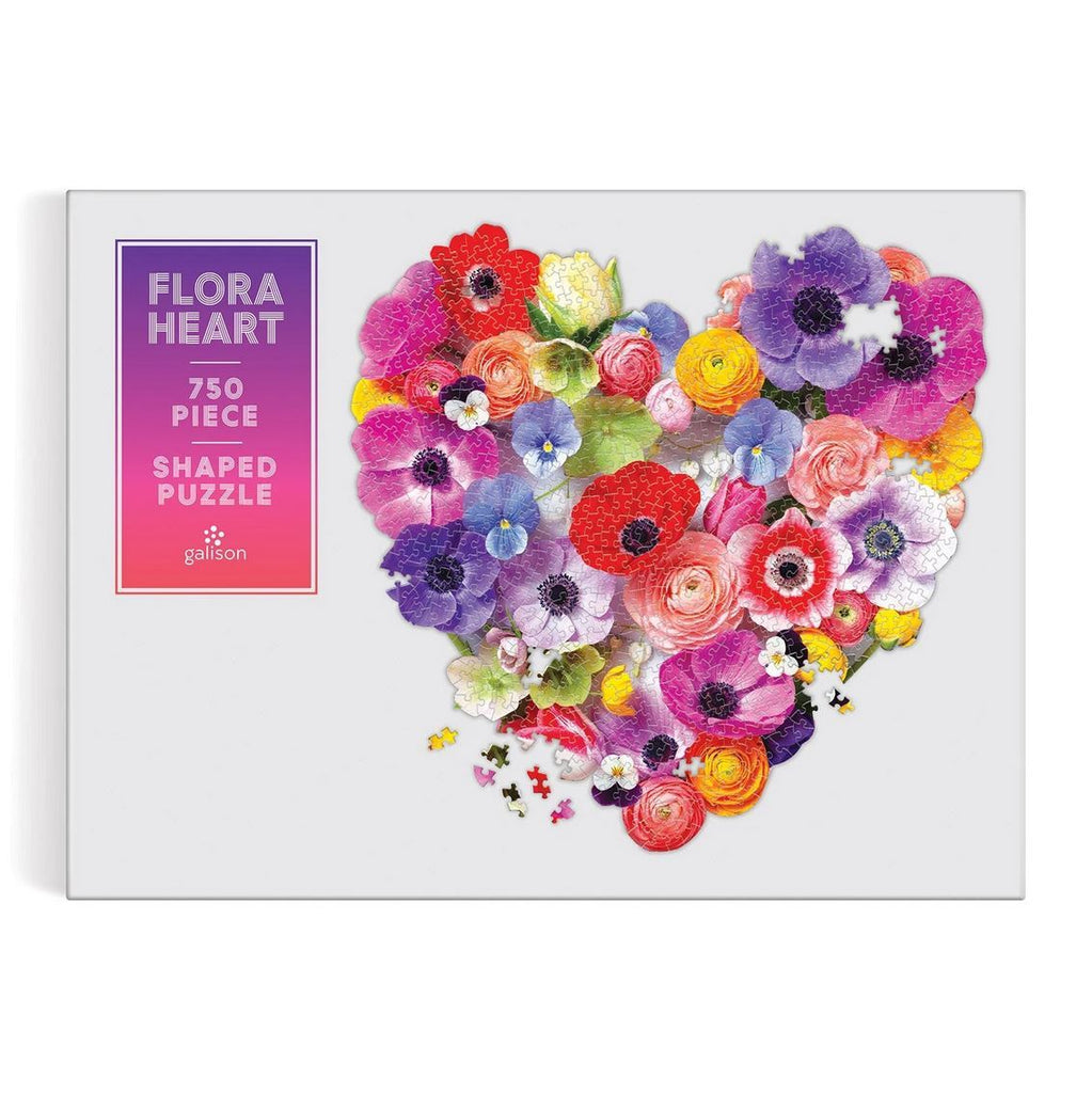 Galison: Flora Heart - Shaped Puzzle (750pc Jigsaw) Board Game