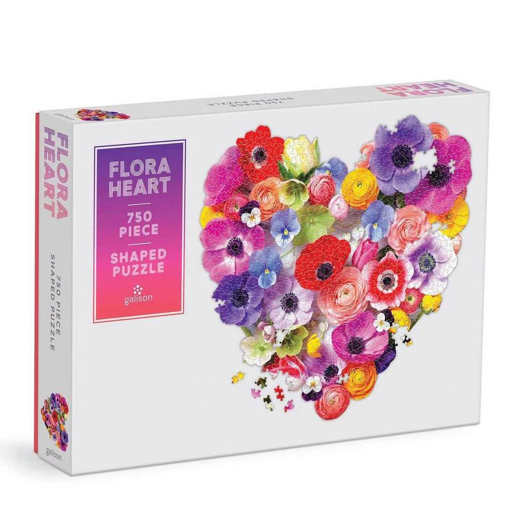 Galison: Flora Heart - Shaped Puzzle (750pc Jigsaw) Board Game