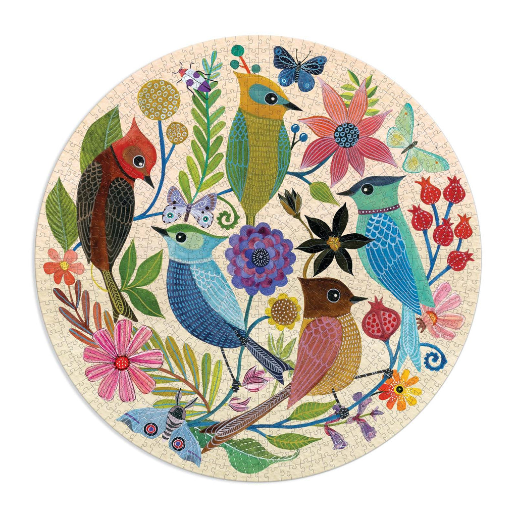 Galison: Circle of Avian Friends - Round Puzzle (1000pc Jigsaw) Board Game