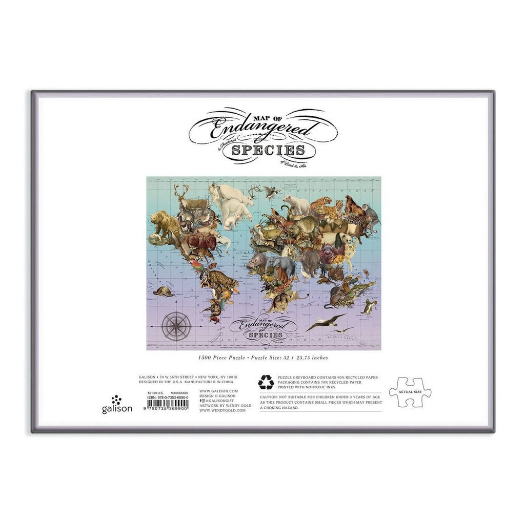 Galison: Wendy Gold Endangered Species Puzzle (1500pc Jigsaw) Board Game