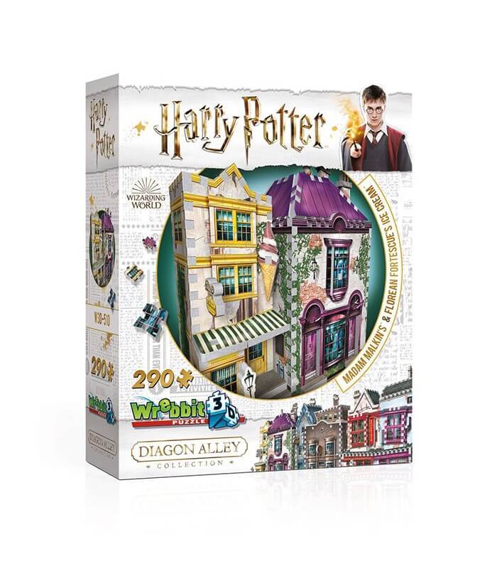 Wrebbit3D: Harry Potter Madam Malkin's & Florean Fortescus's Ice Cream - 3D Puzzle (290pc Jigsaw) Board Game