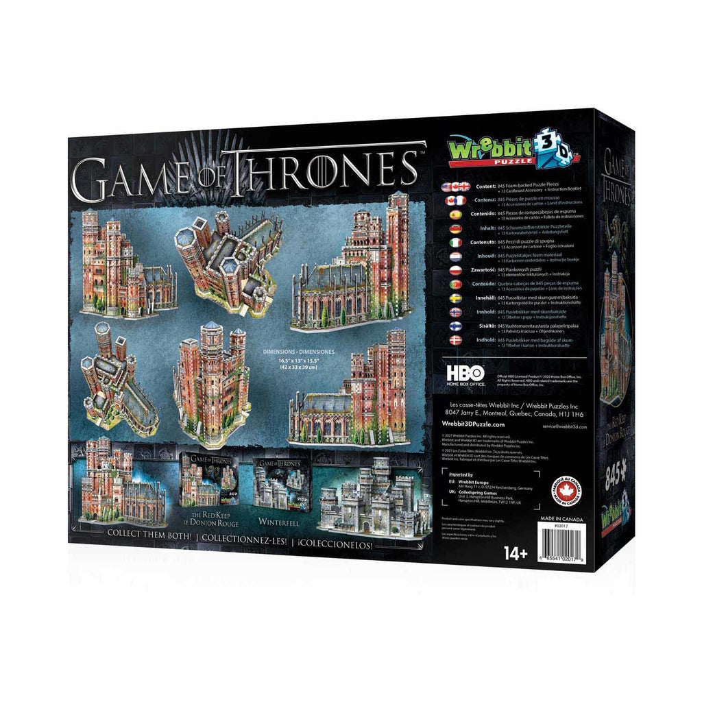 Wrebbit3D: Game Of Thrones The Red Keep - 3D Puzzle (845pc Jigsaw)