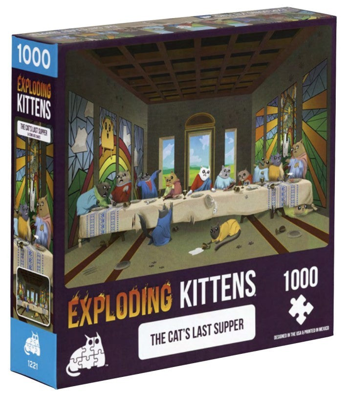 Exploding Kittens: Cats Last Supper Puzzle (1000pc Jigsaw) Board Game