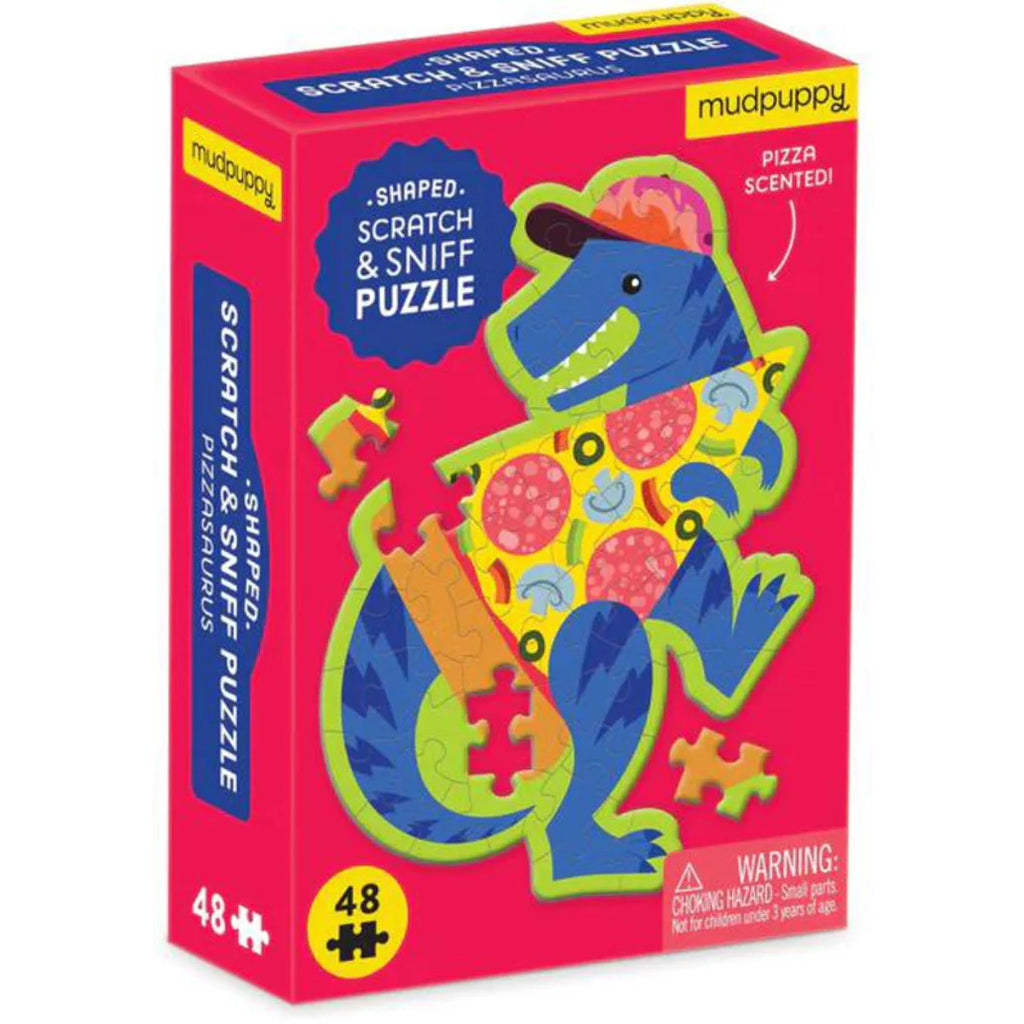 Mudpuppy: Scratch & Sniff Pizzasaurus - Shaped Mini Puzzle (48pc Jigsaw) Board Game