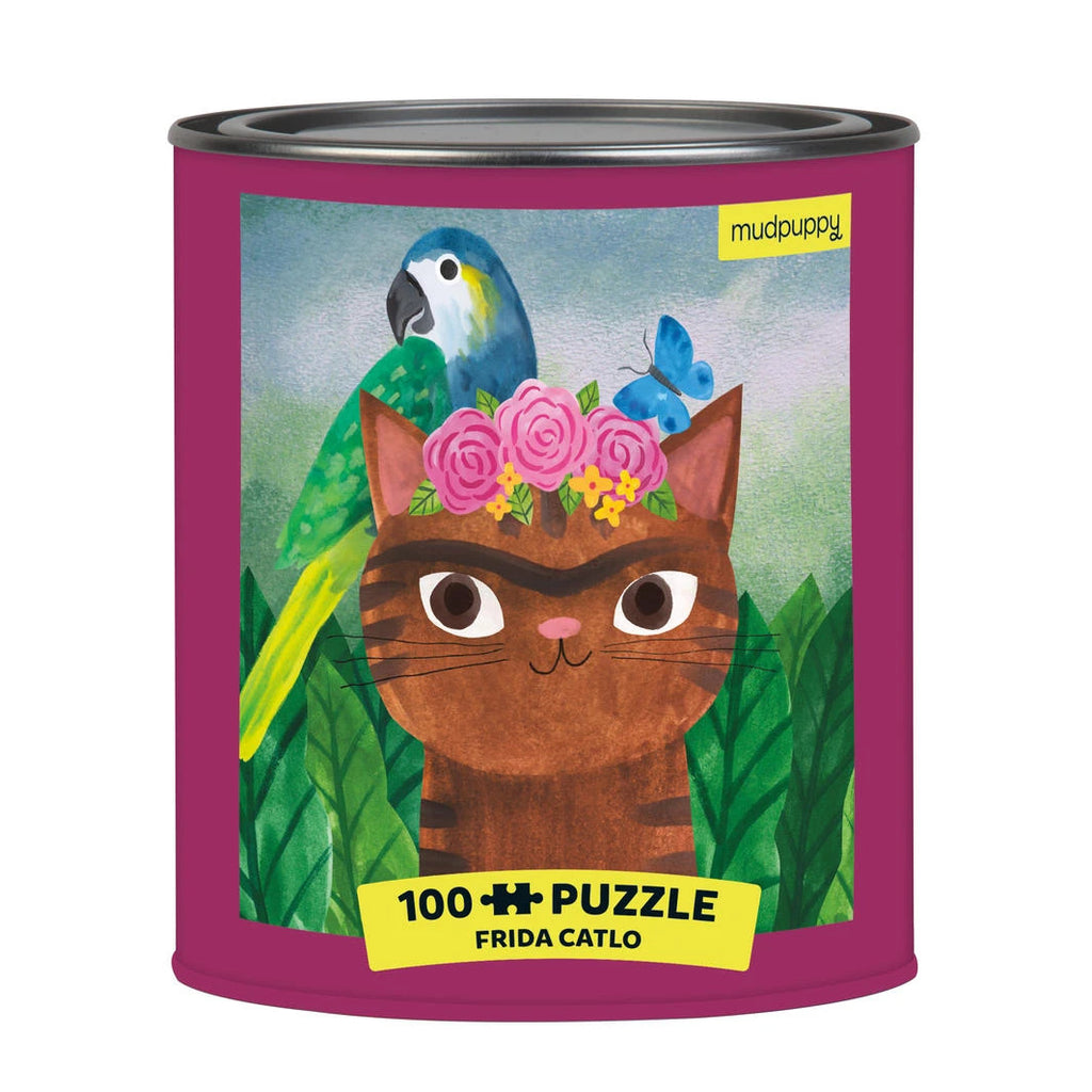 Mudpuppy: Frida Catlo Artsy Cat - Puzzle Tin (100pc Jigsaw) Board Game