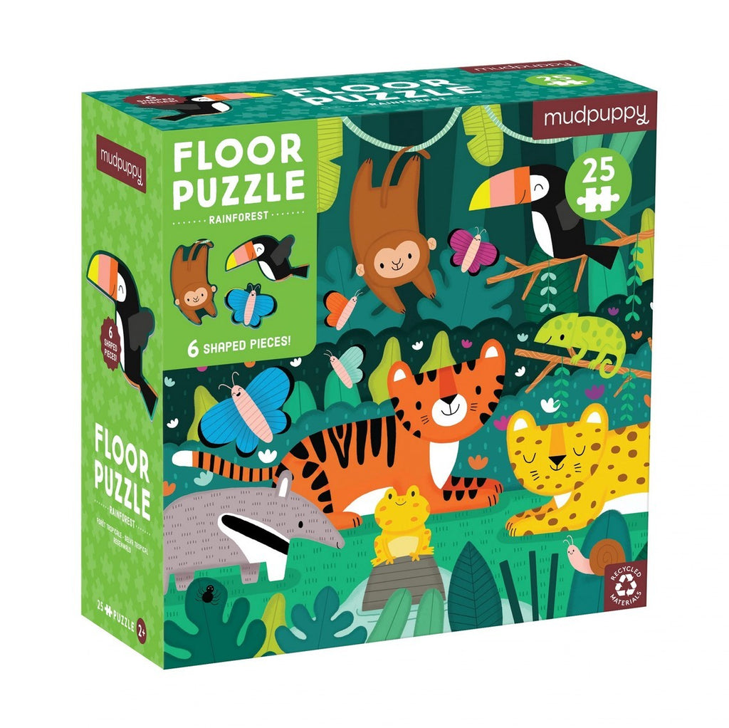 Mudpuppy: Rainforest - Floor Puzzle with Shaped Pieces (25pc Jigsaw) Board Game