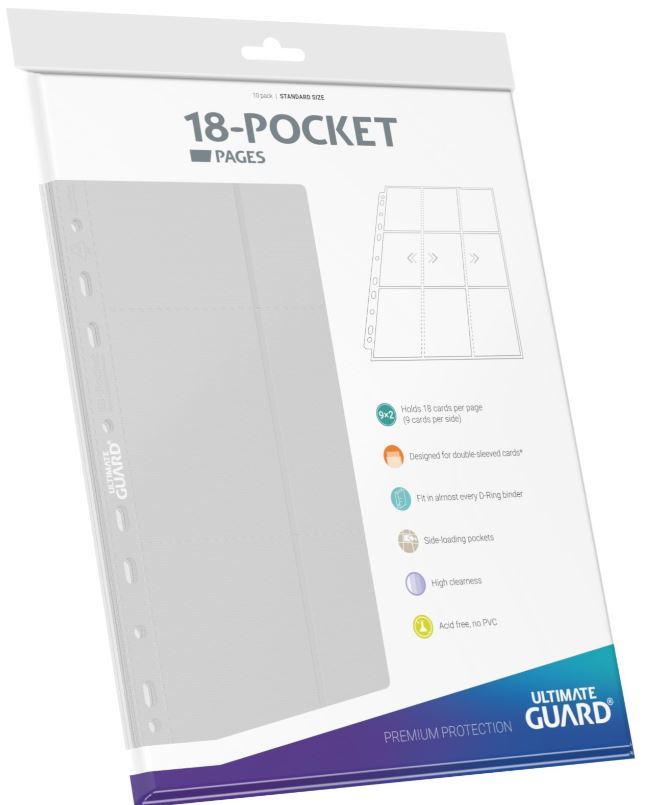 Ultimate Guard: Side-Loading Pages - 18-Pocket (White) - 10-Pack