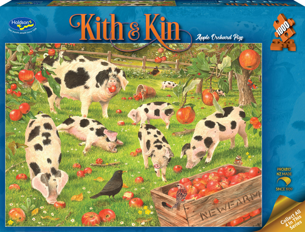 Holdson: Apple Orchard Pigs - Kith & Kin Puzzle (1000pc Jigsaw) Board Game