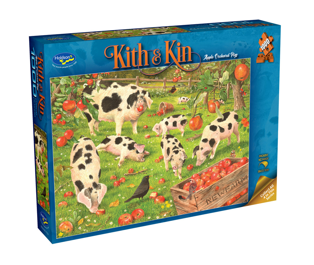 Holdson: Apple Orchard Pigs - Kith & Kin Puzzle (1000pc Jigsaw) Board Game