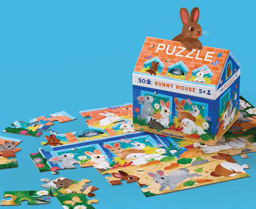 Crocodile Creek: Bunny House Puzzle (50pc Jigsaw) Board Game