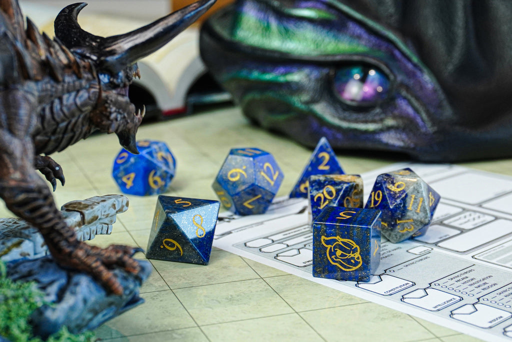 Dudley's Hoard - Arcane Lapis Lazuli Gemstone Dice Set