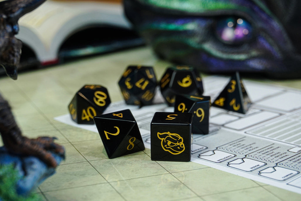 Dudley's Hoard - Transmuted Obsidian Stone Dice Set