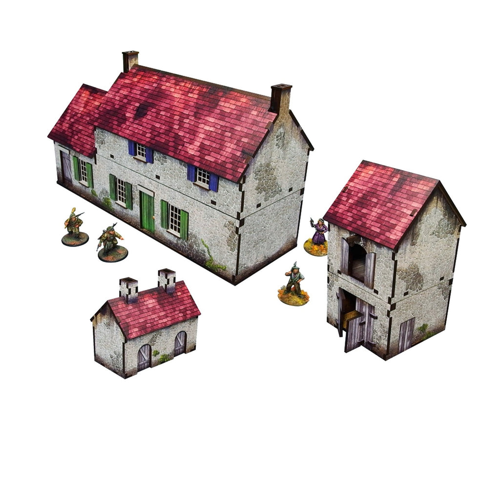 Bolt Action: Pre-Painted Wwii - Normandy Homestead With Outbuildings