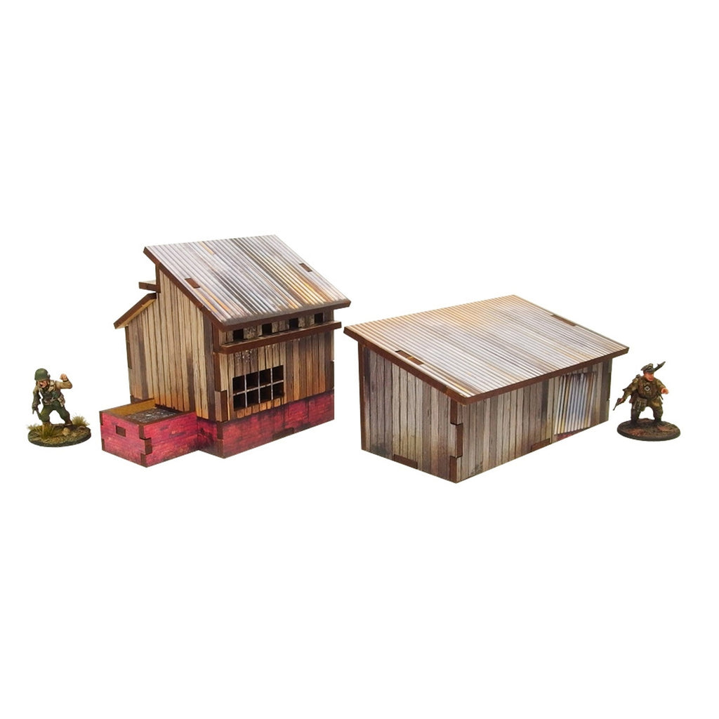 Bolt Action: Pre-Painted Ww2 - Normandy Small Sheds With Dovecote