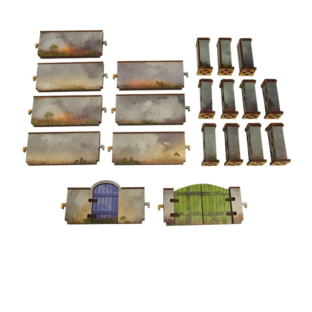 Bolt Action: Pre-Painted Ww2 - Normandy Walls With Gate (High)