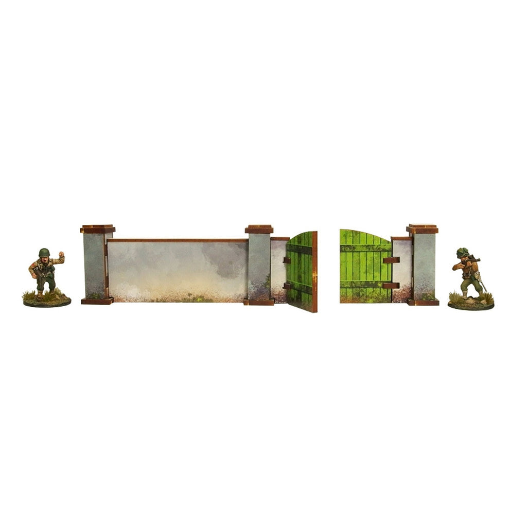 Bolt Action: Pre-Painted Ww2 - Normandy Walls With Gate (High)