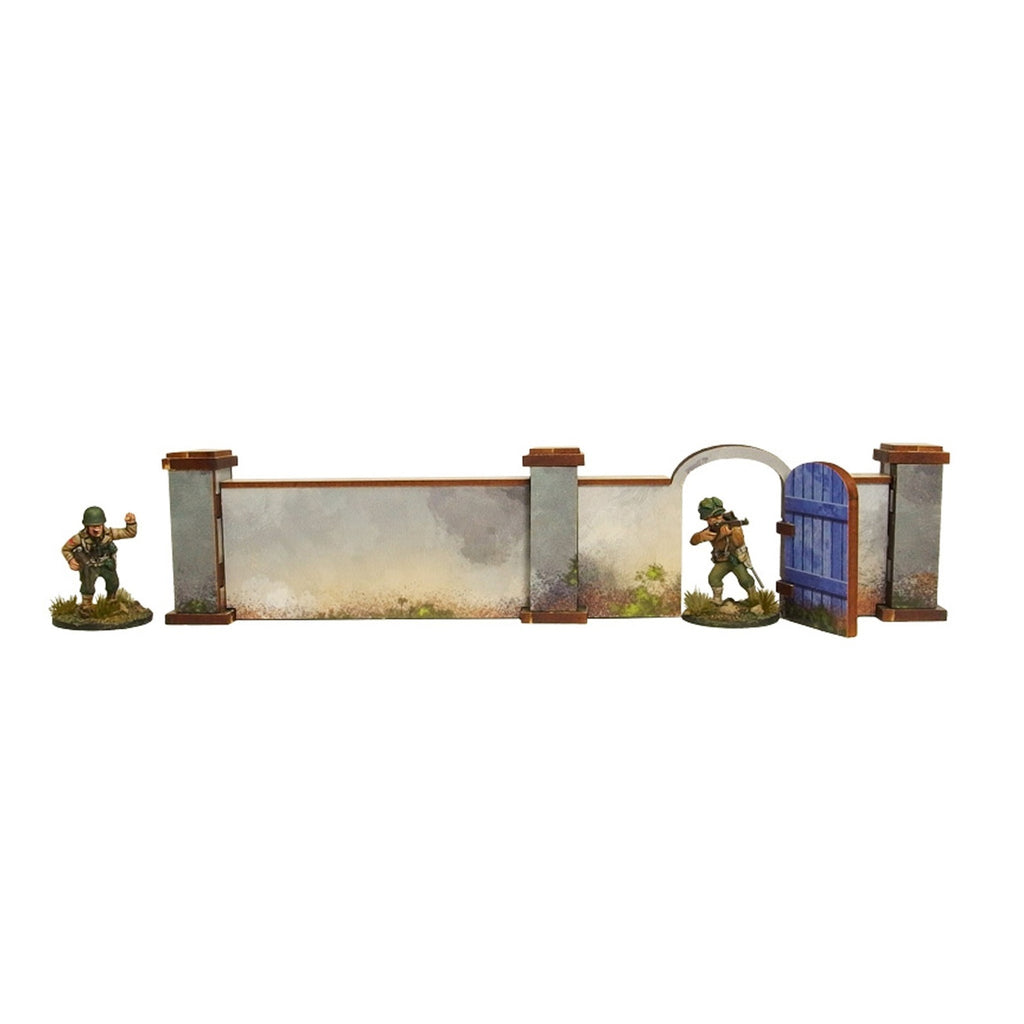 Bolt Action: Pre-Painted Ww2 - Normandy Walls With Gate (High)