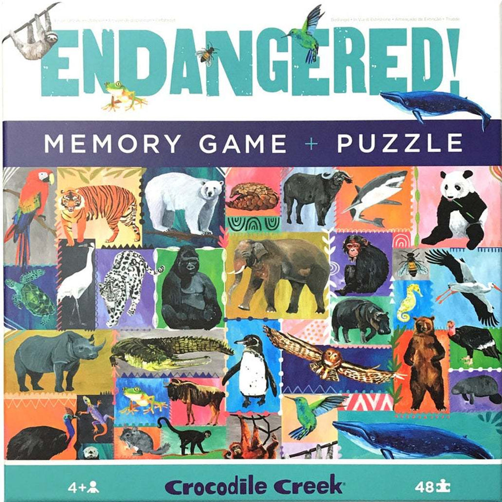 Crocodile Creek: Endangered Game & Puzzle - Memory Game & (48pc Jigsaw)