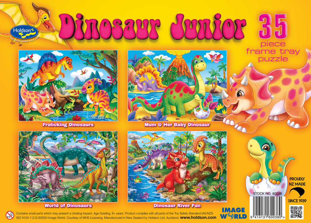 Holdson: Dinosaur Junior - Frame Tray Puzzles (4x35pc Jigsaws) Board Game