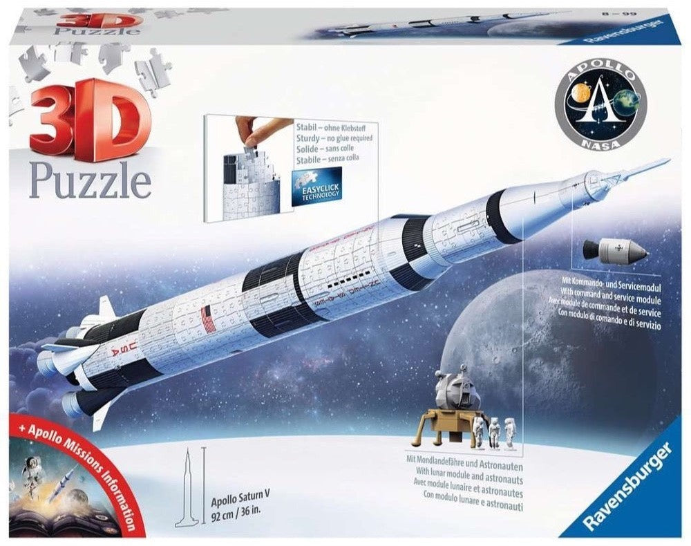 Ravensburger: Apollo Saturn V Rocket - 3D Puzzle (440pc Jigsaw) Board Game